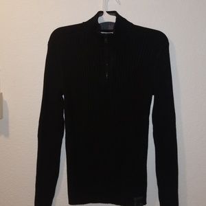 Mens Ribbed Mock Neck Sweater